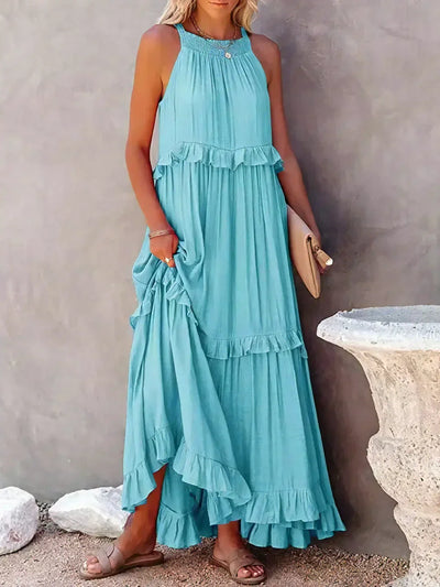 Robyn - Halter Ruffle Maxi Dress